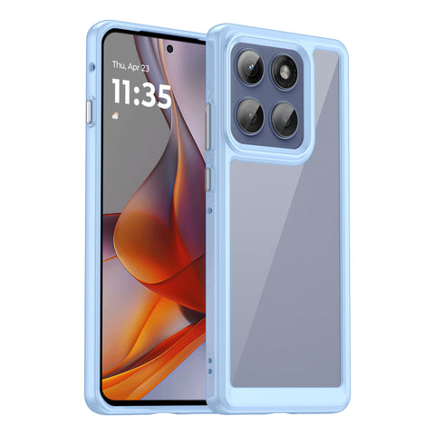 WANLONFENG For Motorola Edge 60 Pro 5G Clear Case  FM Series TPU Phone Back Cover (Big Lens Hole)