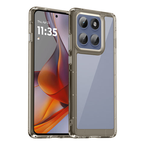 WANLONFENG For Motorola Edge 60 Pro 5G Clear Case  FM Series TPU Phone Back Cover (Big Lens Hole)
