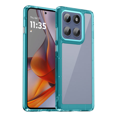 WANLONFENG For Motorola Edge 60 Pro 5G Clear Case  FM Series TPU Phone Back Cover (Big Lens Hole)