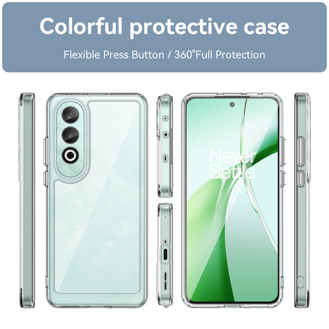 WANLONFENG For OnePlus Nord CE4 5G Clear Case  FM Series TPU Phone Back Cover (Big Lens Hole)