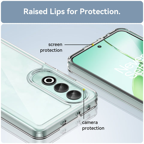 WANLONFENG For OnePlus Nord CE4 5G Clear Case  FM Series TPU Phone Back Cover (Big Lens Hole)
