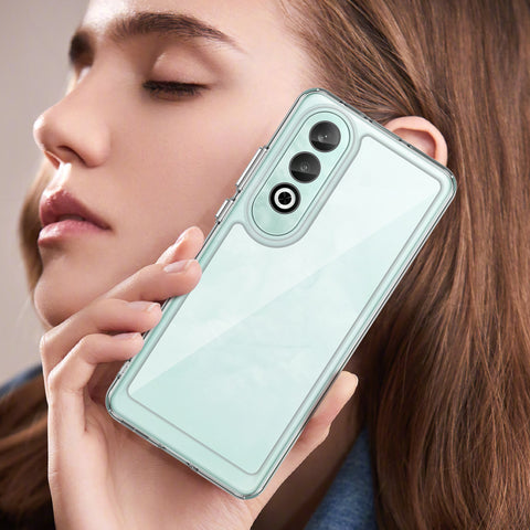 WANLONFENG For OnePlus Nord CE4 5G Clear Case  FM Series TPU Phone Back Cover (Big Lens Hole)