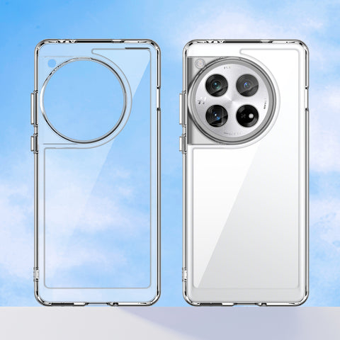 WANLONFENG For OnePlus 12 5G Clear Case  FM Series TPU Phone Back Cover (Big Lens Hole)