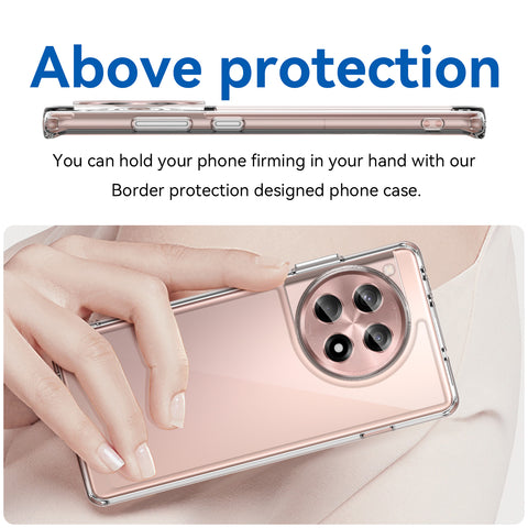 WANLONFENG For OnePlus 12R 5G Clear Case  FM Series TPU Phone Back Cover (Big Lens Hole)