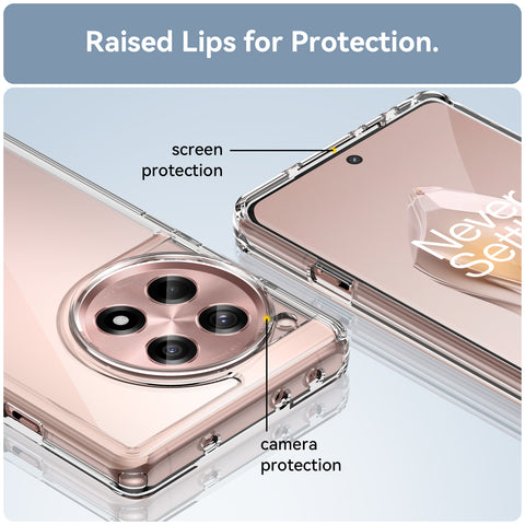 WANLONFENG For OnePlus 12R 5G Clear Case  FM Series TPU Phone Back Cover (Big Lens Hole)