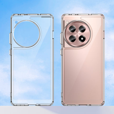 WANLONFENG For OnePlus 12R 5G Clear Case  FM Series TPU Phone Back Cover (Big Lens Hole)
