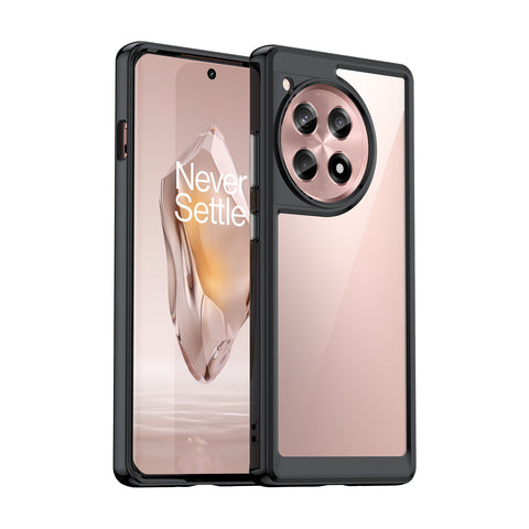 WANLONFENG For OnePlus 12R 5G Clear Case  FM Series TPU Phone Back Cover (Big Lens Hole)