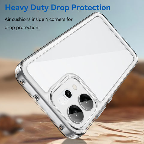WANLONFENG For Oppo Reno14 5G (Global) Clear Case  FM Series TPU Phone Back Cover (Big Lens Hole)