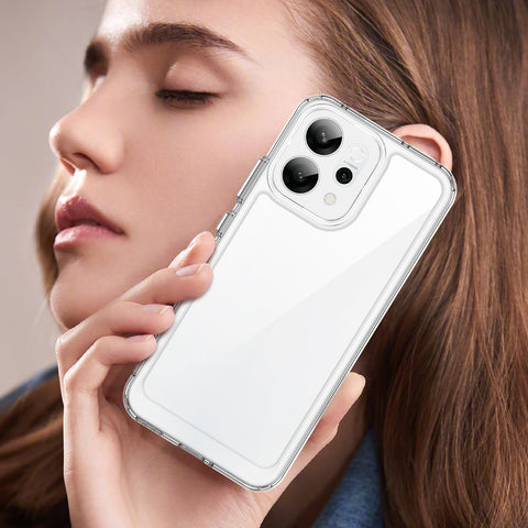 WANLONFENG For Oppo Reno14 5G (Global) Clear Case  FM Series TPU Phone Back Cover (Big Lens Hole)