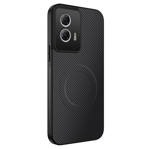 WANLONFENG For Motorola Moto G85 5G Magnetic Case  TQ Series Carbon Fiber Texture PC TPU Phone Cover