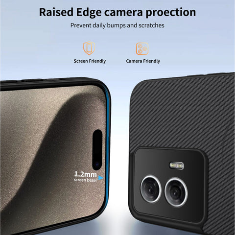 WANLONFENG For Motorola Moto G85 5G Magnetic Case  TQ Series Carbon Fiber Texture PC TPU Phone Cover