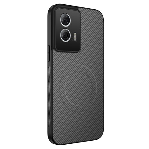 WANLONFENG For Motorola Moto G85 5G Magnetic Case  TQ Series Carbon Fiber Texture PC TPU Phone Cover