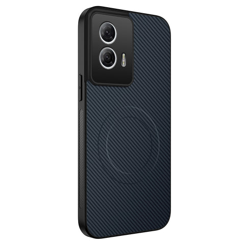 WANLONFENG For Motorola Moto G85 5G Magnetic Case  TQ Series Carbon Fiber Texture PC TPU Phone Cover