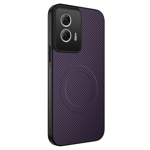 WANLONFENG For Motorola Moto G85 5G Magnetic Case  TQ Series Carbon Fiber Texture PC TPU Phone Cover