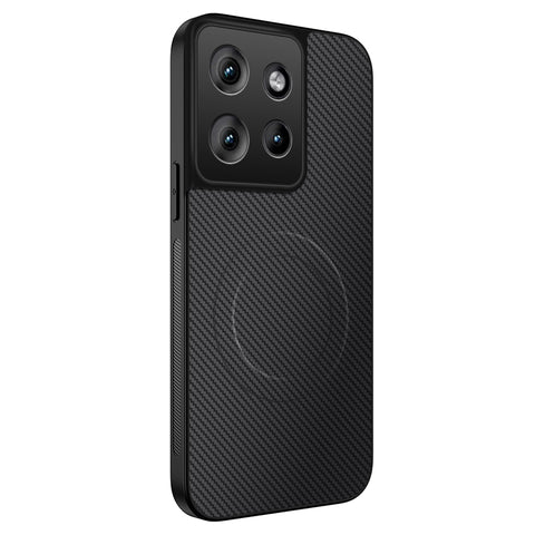 WANLONFENG For Motorola Edge 50 5G Case Magnetic Case  TQ Series Carbon Fiber Texture PC TPU Phone Cover
