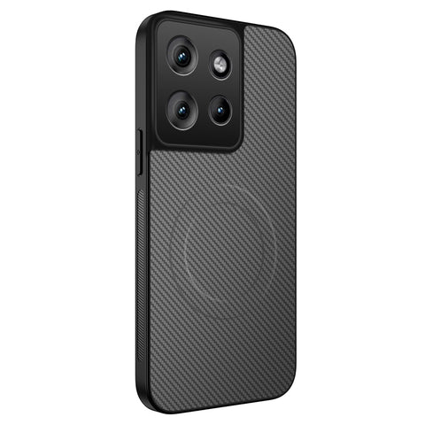 WANLONFENG For Motorola Edge 50 5G Case Magnetic Case  TQ Series Carbon Fiber Texture PC TPU Phone Cover