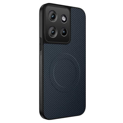 WANLONFENG For Motorola Edge 50 5G Case Magnetic Case  TQ Series Carbon Fiber Texture PC TPU Phone Cover