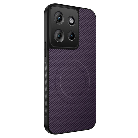 WANLONFENG For Motorola Edge 50 5G Case Magnetic Case  TQ Series Carbon Fiber Texture PC TPU Phone Cover
