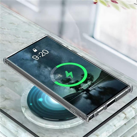 WANLONFENG For Samsung Galaxy S23 Ultra Clear Magnetic Case  LM2 Series Phone Cover (Big Lens Hole)