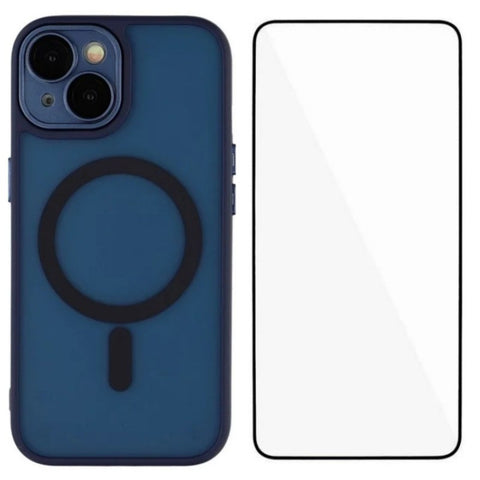 WANLONFENG For iPhone 14 Plus Case Compatible with MagSafe  QB Series PC TPU Phone Cover with Screen Film