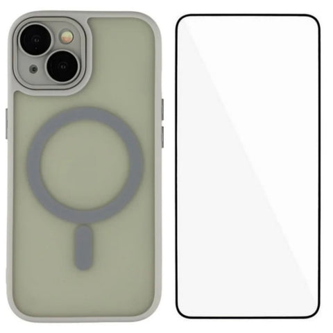 WANLONFENG For iPhone 14 Plus Case Compatible with MagSafe  QB Series PC TPU Phone Cover with Screen Film