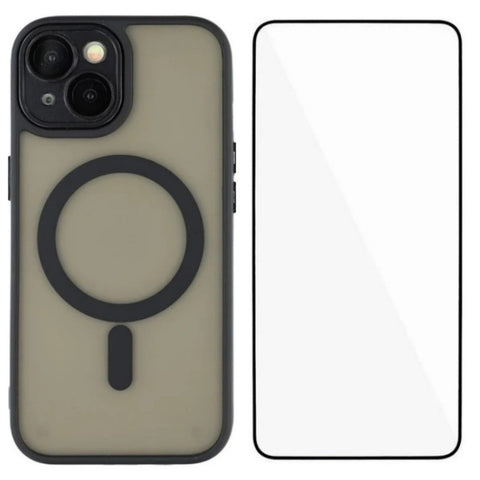 WANLONFENG For iPhone 14 Plus Case Compatible with MagSafe  QB Series PC TPU Phone Cover with Screen Film
