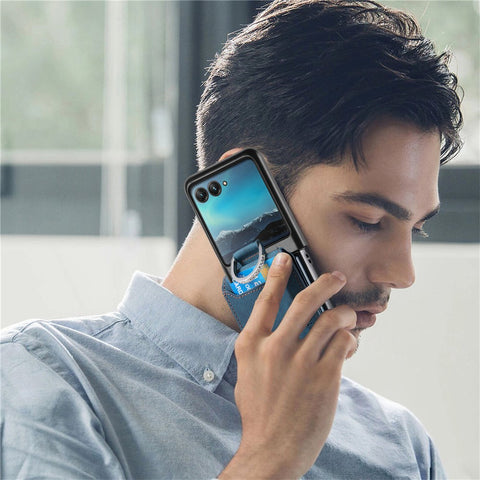 For Motorola Razr 40 Ultra 5G Case Card Holder Kickstand Retro Texture Leather Back Cover