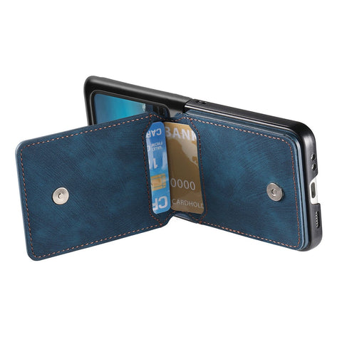 For Motorola Razr 40 Ultra 5G Case Card Holder Kickstand Retro Texture Leather Back Cover