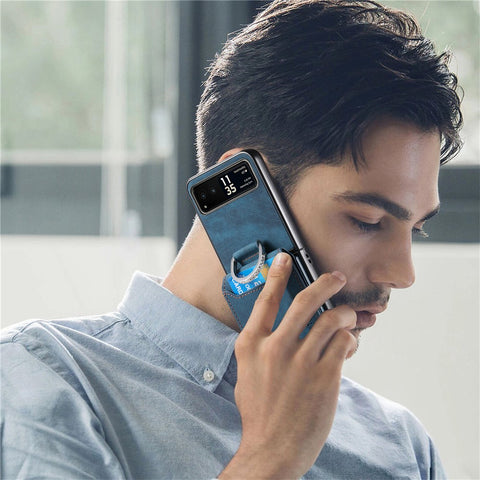 For Motorola Razr 40 5G Case Card Holder Kickstand Retro Texture Leather Back Cover