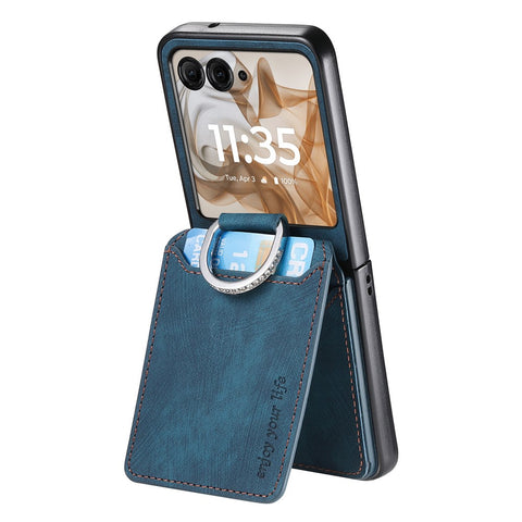 Card Holder Case for Motorola Razr 70 / 60 / 50 5G / Razr 2026 / 2025 / 2024 Kickstand Retro Texture Leather Back Cover