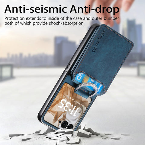 Card Holder Case for Motorola Razr 70 / 60 / 50 5G / Razr 2026 / 2025 / 2024 Kickstand Retro Texture Leather Back Cover