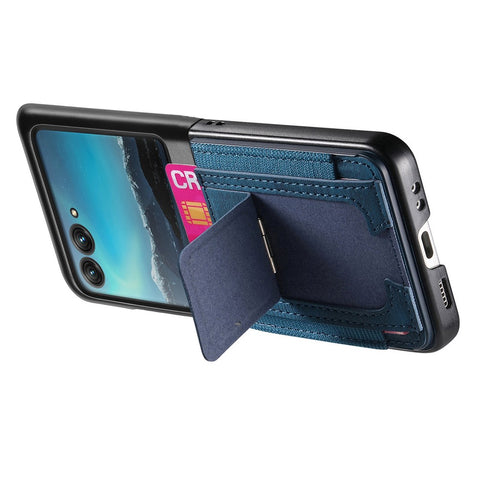 For Motorola Razr 40 Ultra 5G Case Kickstand Retro Leather Back Cover with Card Holder