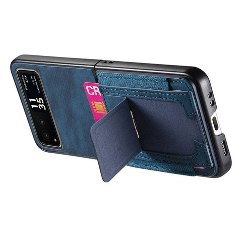 For Motorola Razr 40 5G Case Kickstand Retro Leather Back Cover with Card Holder