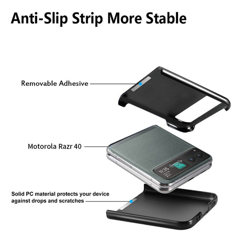 For Motorola Razr 40 5G Case Kickstand Retro Leather Back Cover with Card Holder