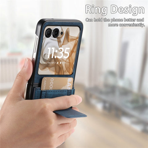 Kickstand Case for Motorola Razr 70 / 60 / 50 5G / Razr 2026 / 2025 / 2024 Retro Leather Back Cover with Card Holder