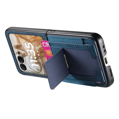 Kickstand Case for Motorola Razr 70 / 60 / 50 5G / Razr 2026 / 2025 / 2024 Retro Leather Back Cover with Card Holder
