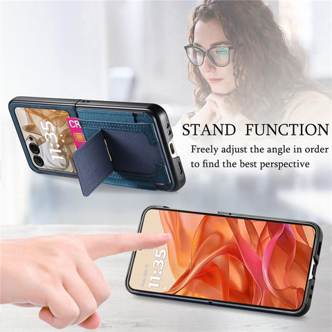 Kickstand Case for Motorola Razr 70 / 60 / 50 5G / Razr 2026 / 2025 / 2024 Retro Leather Back Cover with Card Holder