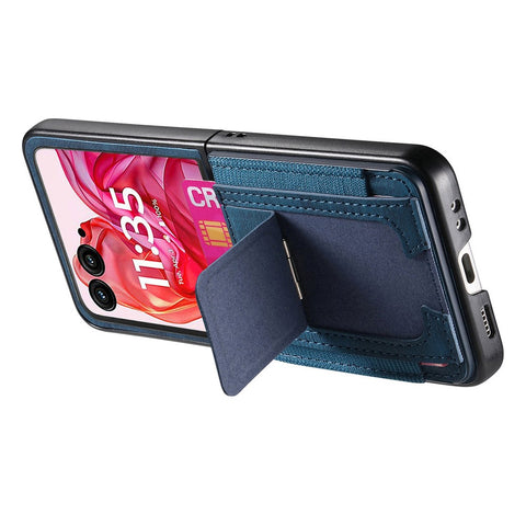 For Motorola Razr 50 Ultra 5G Case Kickstand Retro Leather Back Cover with Card Holder