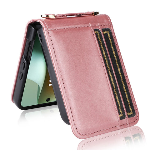 For Motorola Razr 70 Ultra / 60 Ultra 5G / Razr Ultra 2026 5G / 2025 5G Case Card Slots Leather Phone Cover with Lanyard