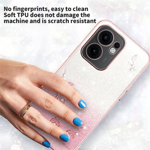 KADEM For Oppo Reno13 F 5G (Reno 13 FS 5G) / 4G Case Flower TPU Flexible Gradient Phone Cover