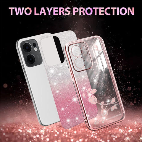 KADEM For Oppo Reno13 F 5G (Reno 13 FS 5G) / 4G Case Flower TPU Flexible Gradient Phone Cover