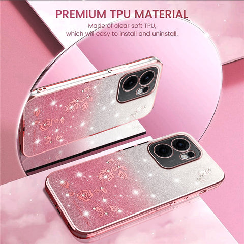 KADEM For Oppo Reno13 F 5G (Reno 13 FS 5G) / 4G Case Flower TPU Flexible Gradient Phone Cover