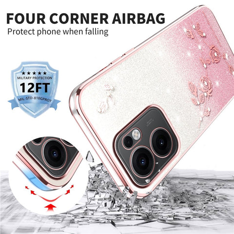 KADEM For Oppo Reno13 F 5G (Reno 13 FS 5G) / 4G Case Flower TPU Flexible Gradient Phone Cover