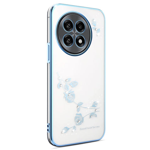 KADEM For OnePlus 13R 5G  /  Ace 5 5G  /  Ace 5 Pro 5G Case Flower Rhinestone Decor Electroplating TPU Phone Cover