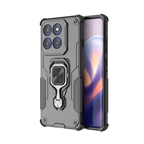 WANLONFENG For Motorola Edge 60 Pro 5G Phone Case  PC TPU Back Cover Kickstand with Tempered Glass