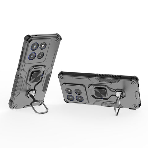 WANLONFENG For Motorola Edge 60 Pro 5G Phone Case  PC TPU Back Cover Kickstand with Tempered Glass