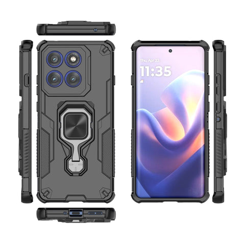 WANLONFENG For Motorola Edge 60 Pro 5G Phone Case  PC TPU Back Cover Kickstand with Tempered Glass