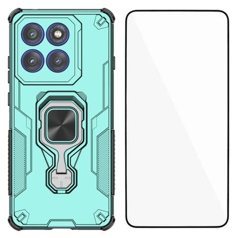 WANLONFENG For Motorola Edge 60 Pro 5G Phone Case  PC TPU Back Cover Kickstand with Tempered Glass