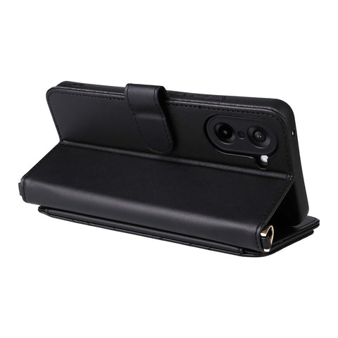 For OnePlus Nord CE5 5G / Ace 5 Racing 5G Case with Shoulder  /  Wrist Strap Leather Phone Cover Stand Wallet