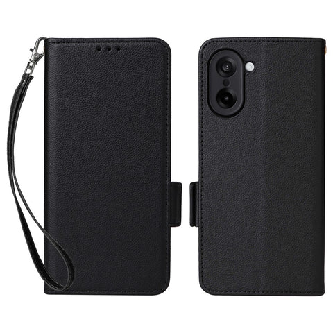 For OnePlus Nord CE5 5G / Ace 5 Racing 5G Case with Wrist Strap Litchi Texture PU Leather Wallet Phone Cover